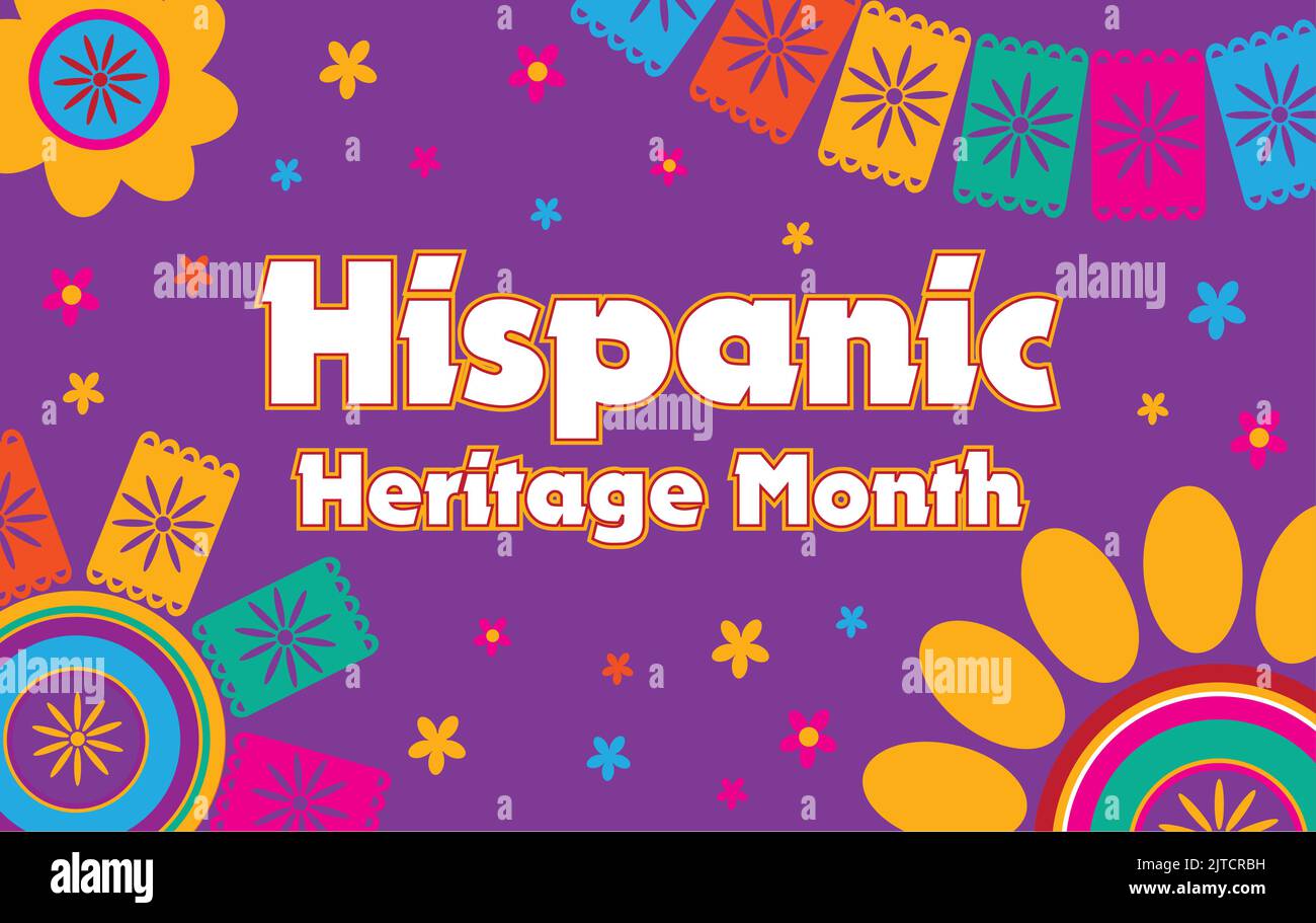 Grafik des hispanischen Erbemonats vom 15. September bis 15. Oktober Stock Vektor