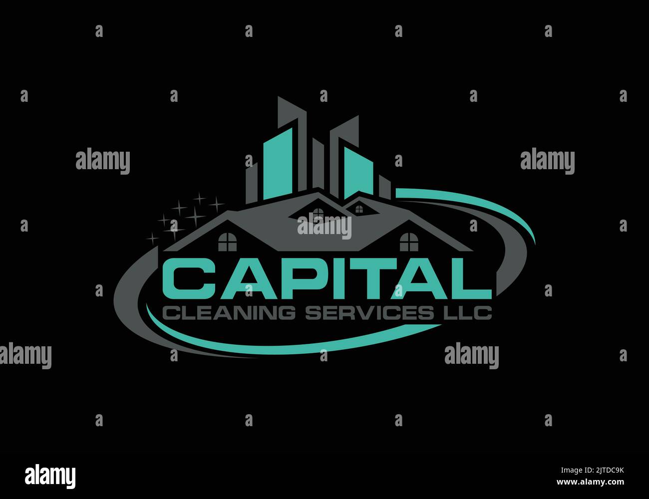 Capital Cleaning Services Logo Cleaning Company Logo Stock Vektor