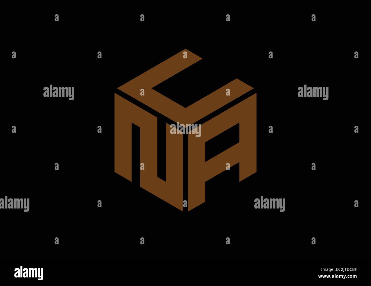 UNA Initial Monogram Letter NAU NAC Logo Design Vektor Vorlage Brief NAU Logo Design Stock Vektor