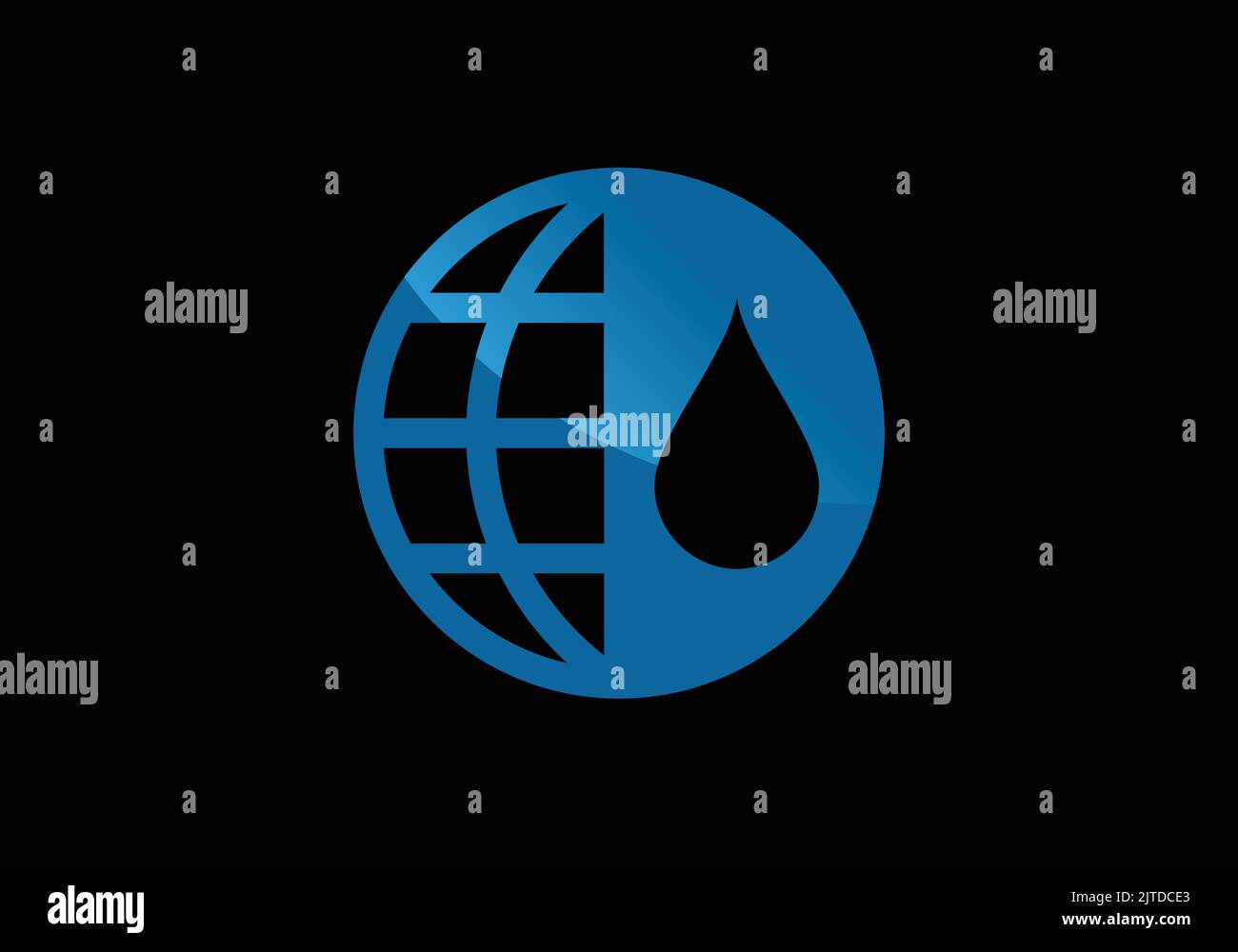 Wasseraufbereitung Filtration World Globe Splash Water Drop Logo Design-Vorlage Stock Vektor