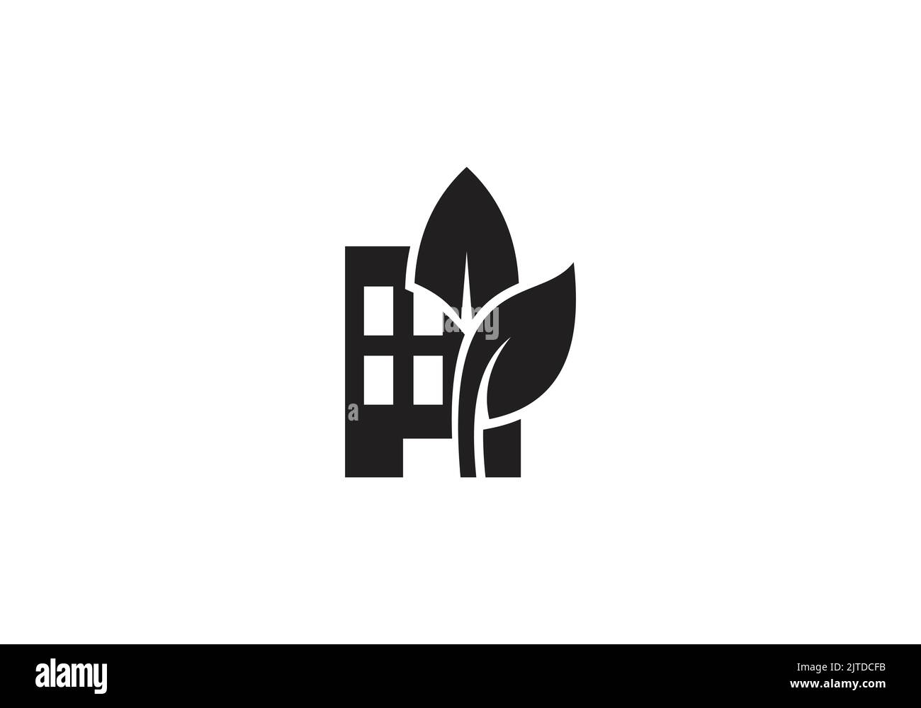 Startseite Green Leave Wachstum Finanzen und Immobilien Modern Building Logo Design Template Stock Vektor