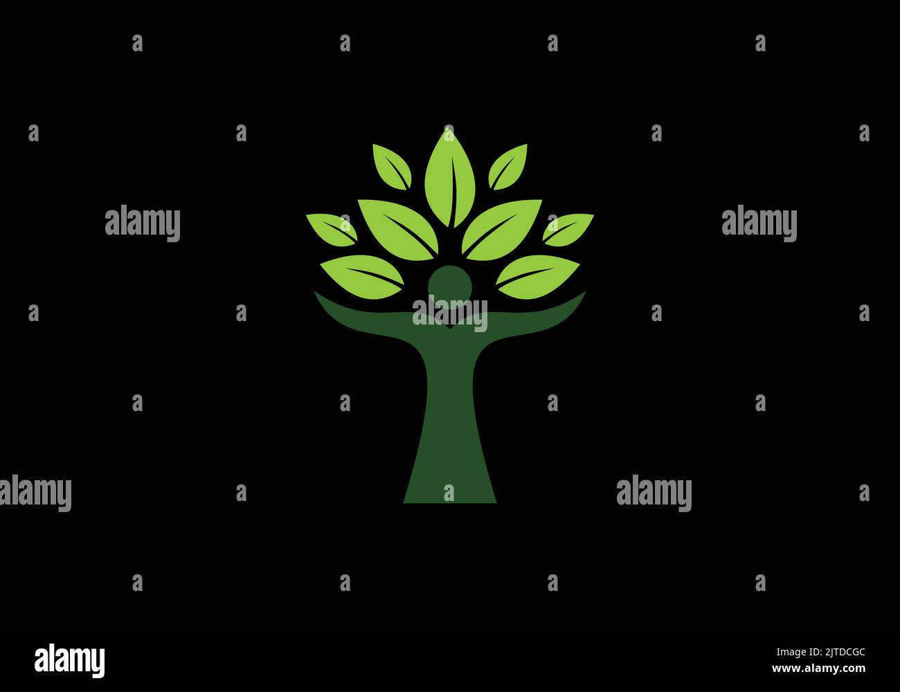 I Shape Tree Plant Logo für Multiuse I Initial Monogram Letter Stock Vektor
