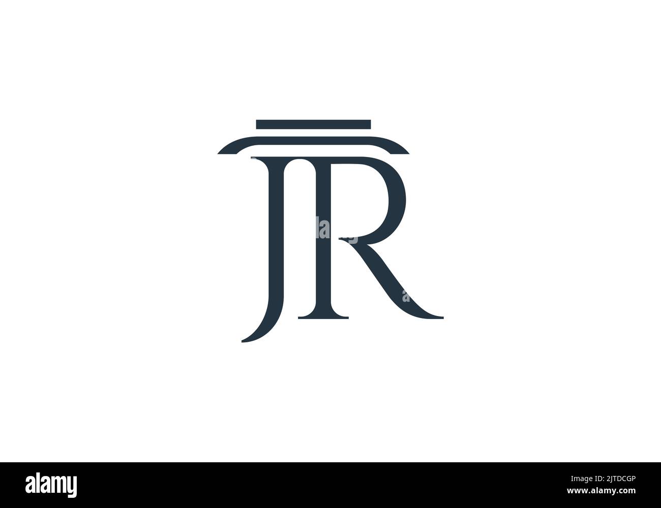 JR Law Firm Legal Initial Monogram Letter jr Logo Design Vektorvorlage j r Minimaler Buchstabe Logo Design Stock Vektor