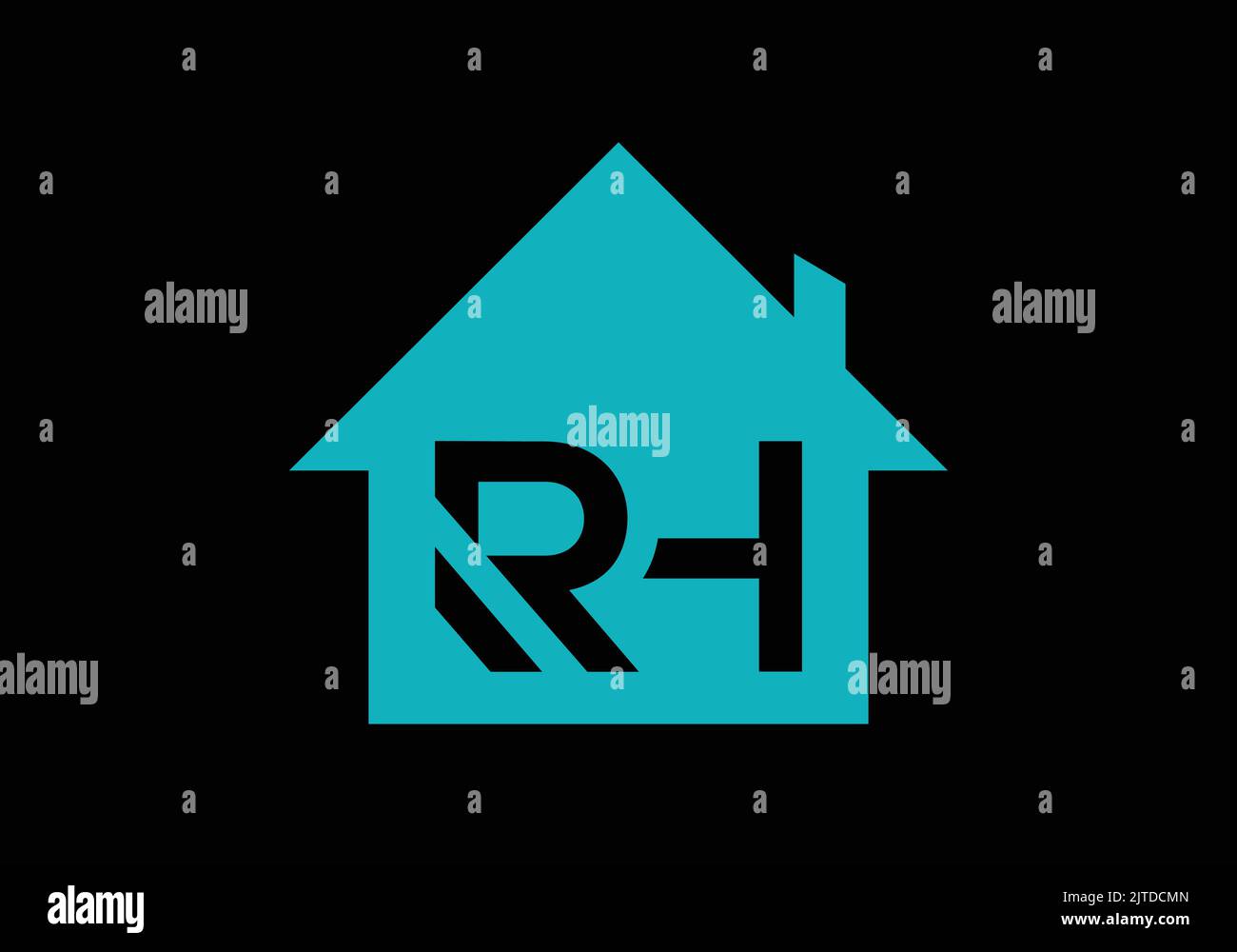 RH Real Estate Logo Design Template Stock Vektor