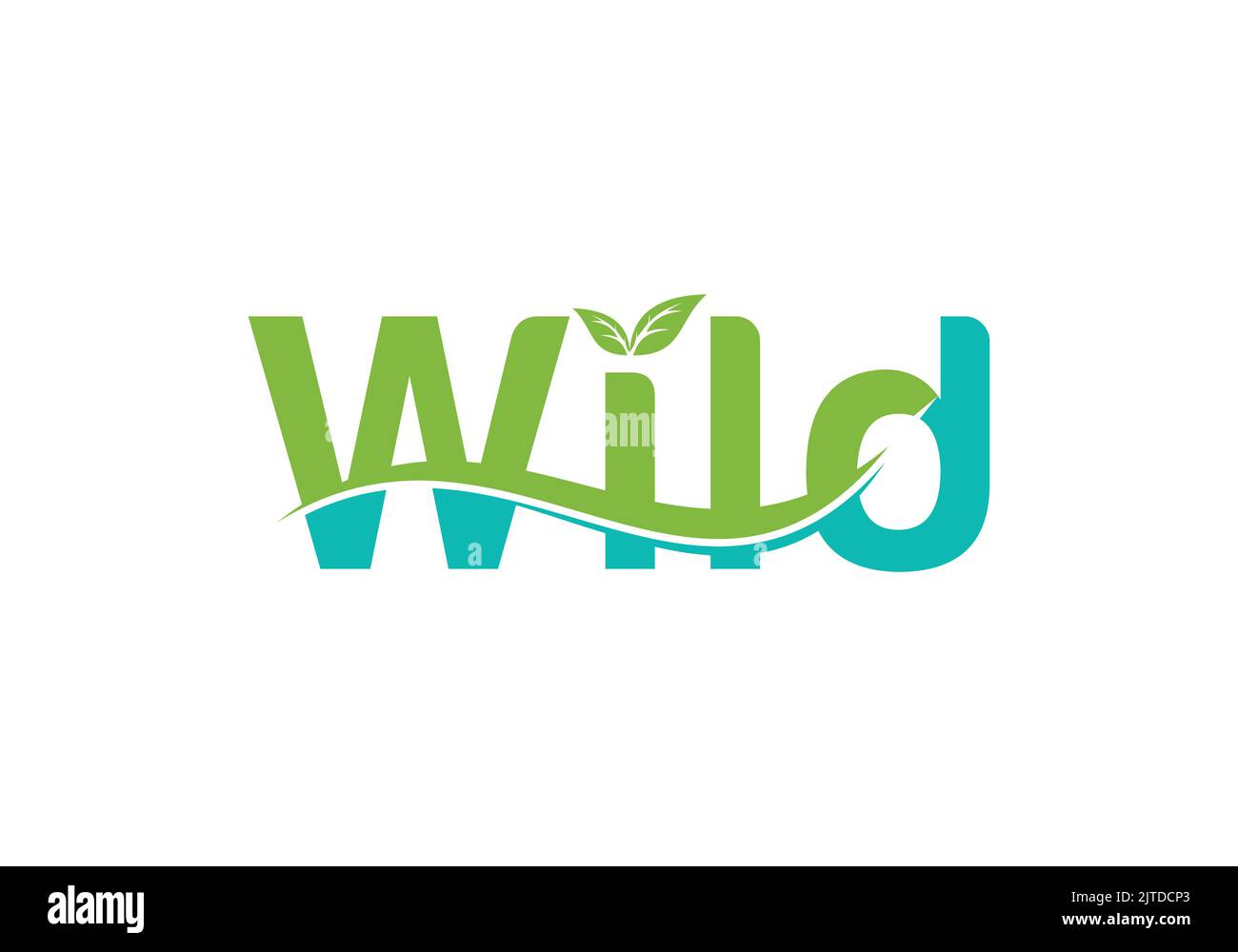 Wild Ocean Wave Plant Tree Logo Design Stock Vektor