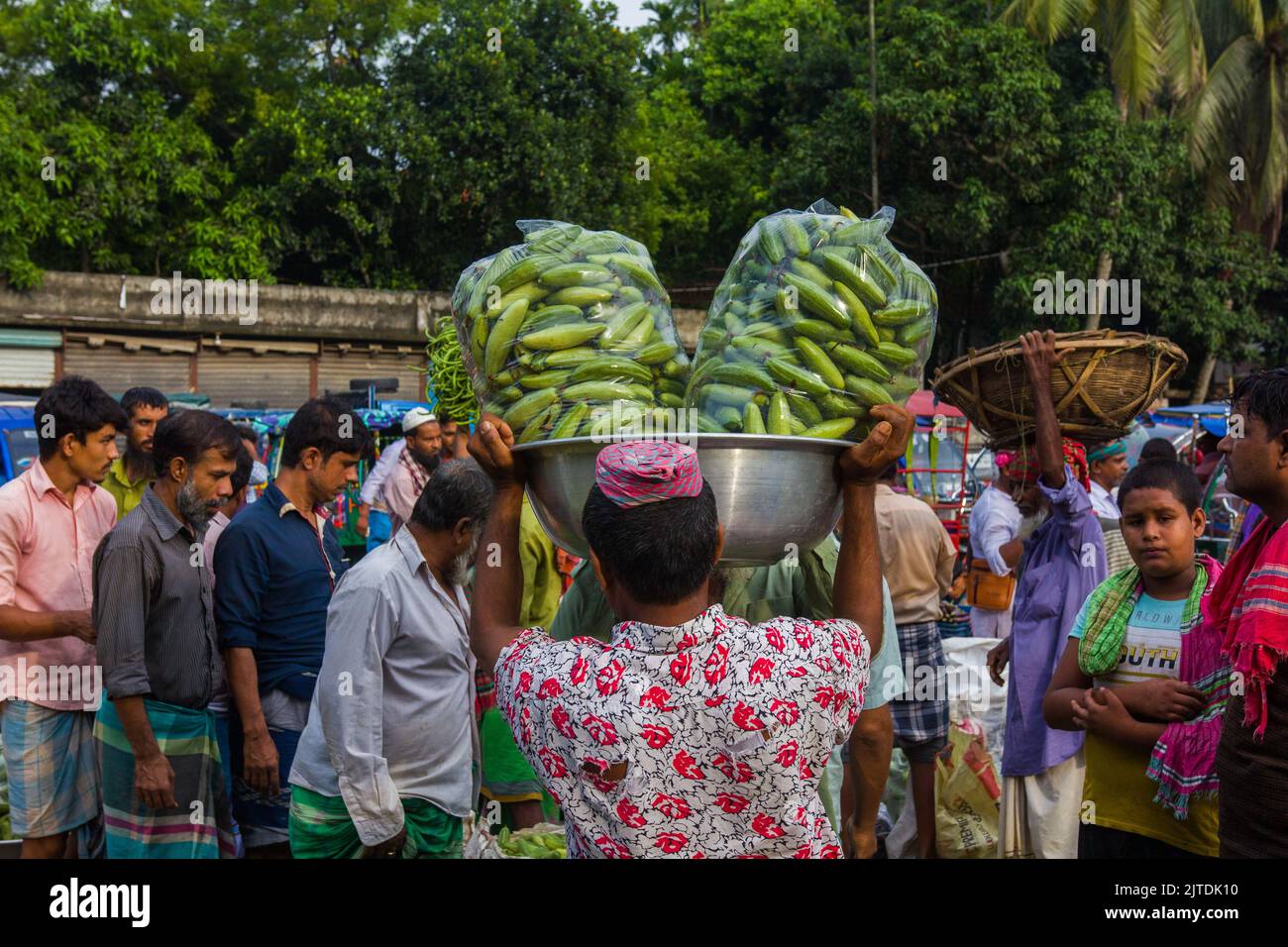 Gemüse ist eine der Haupteinnahmequellen für bangladeschische Landwirte. Früher war es nur für den Konsum der Haushalte, aber jetzt werden Cash Crops. Stockfoto