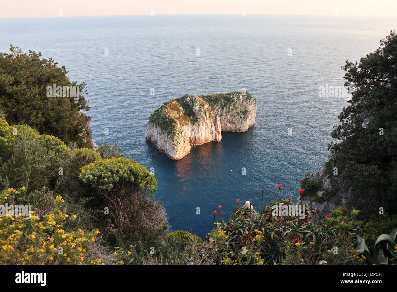 Capri - Scoglio del Monacone dal Belvedere di Pizzolungo Stockfoto