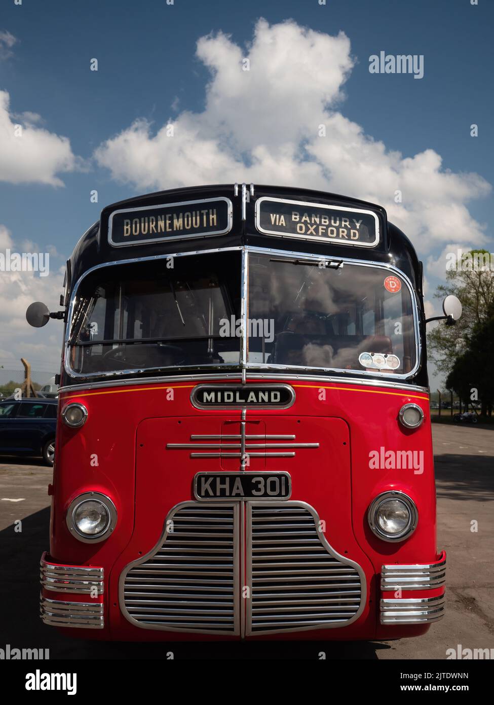 1948 Uhr Vintage Midland Bus am Bicester Heritage Sunday Scramble - Bicester, Oxfordshire, Großbritannien Stockfoto