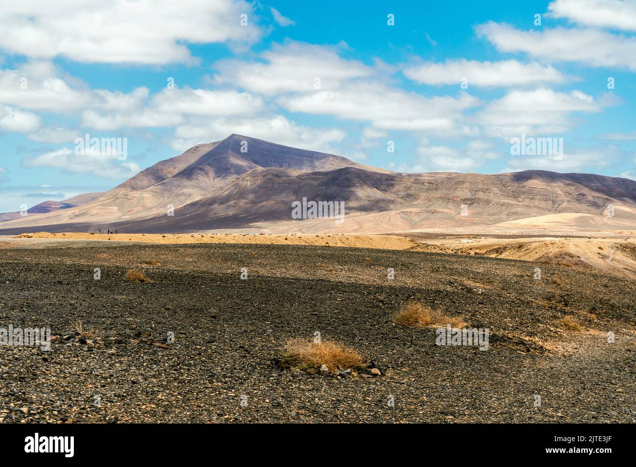 Aride Landschaft des Nationalparks Los Ajaches auf Lanzarote, Kanarische Inseln, Spanien Stockfoto