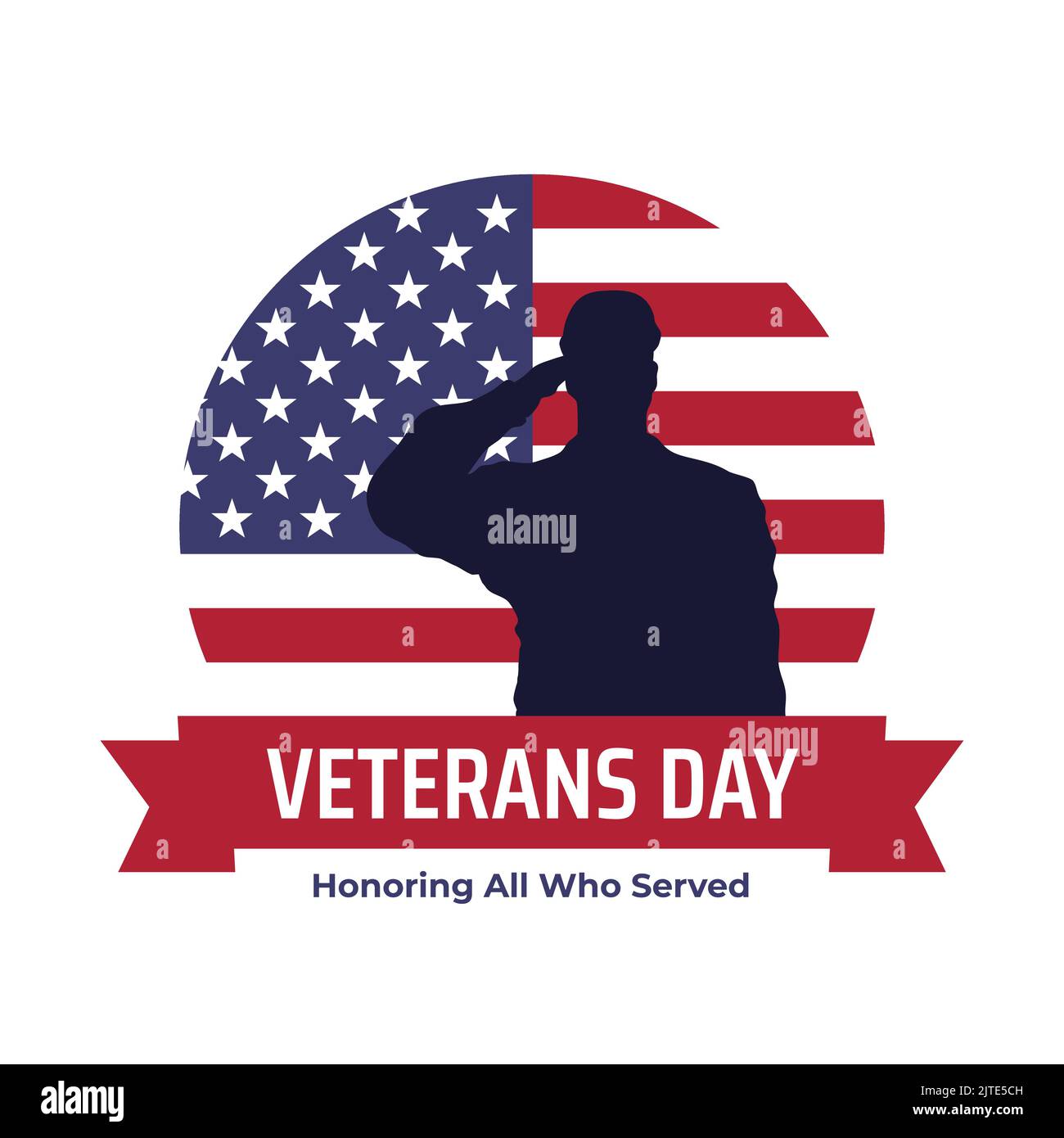 Happy Veterans Day 11 november Grußkarte, Logo. Alle, Die Gedient Haben, Ehren. Militär, Soldat. Amerikanische Flagge. Nationalfeiertag der USA Veteranen Tag 11 Stock Vektor