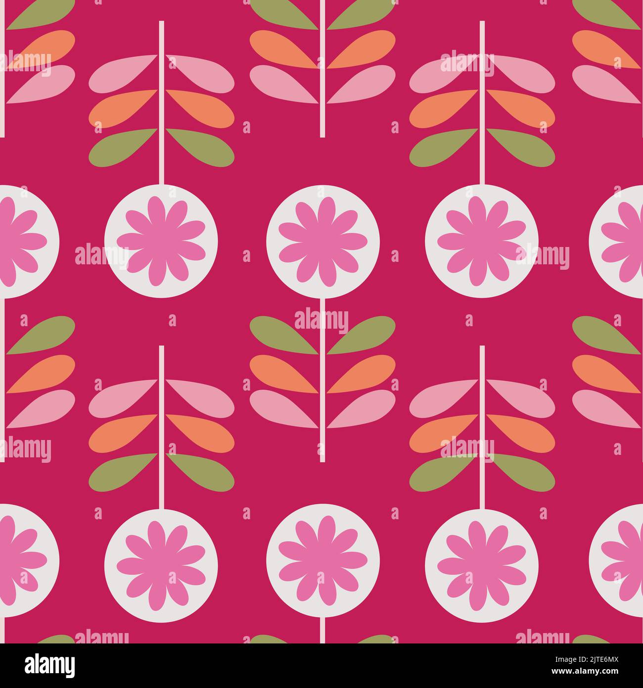 Retro-Blumen nahtloses Muster Stock Vektor