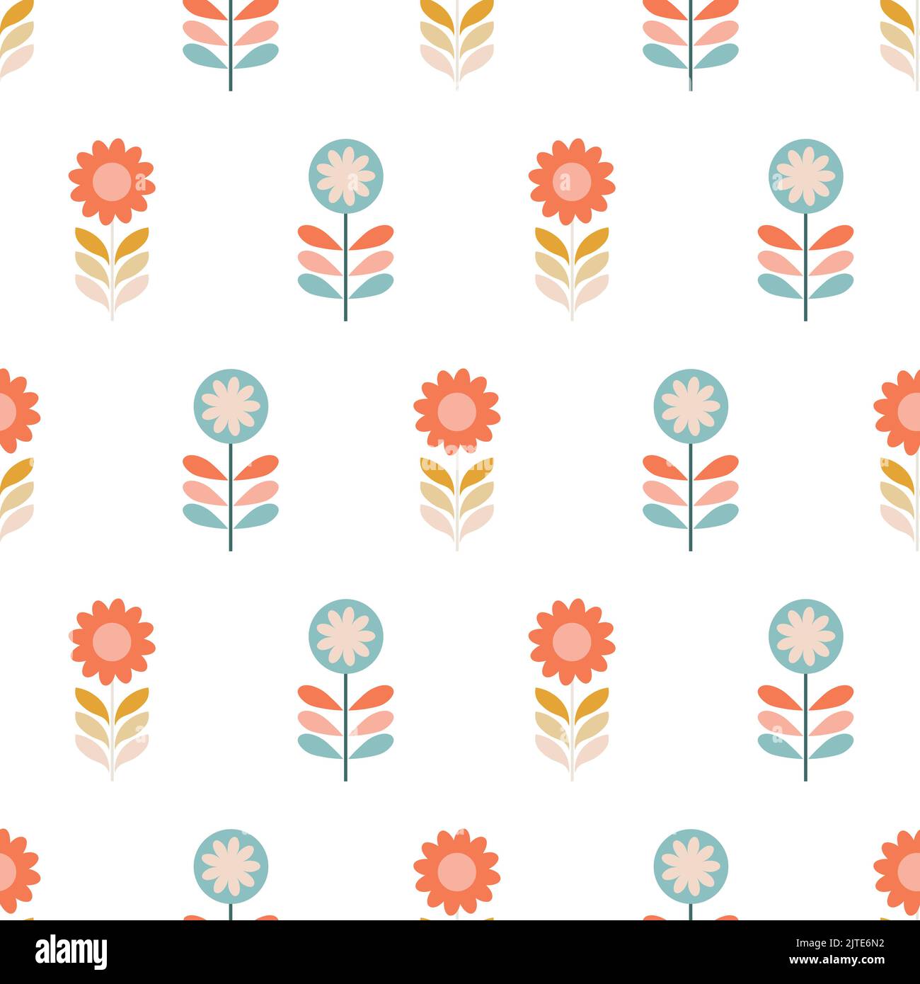 Retro-Blumen nahtloses Muster Stock Vektor