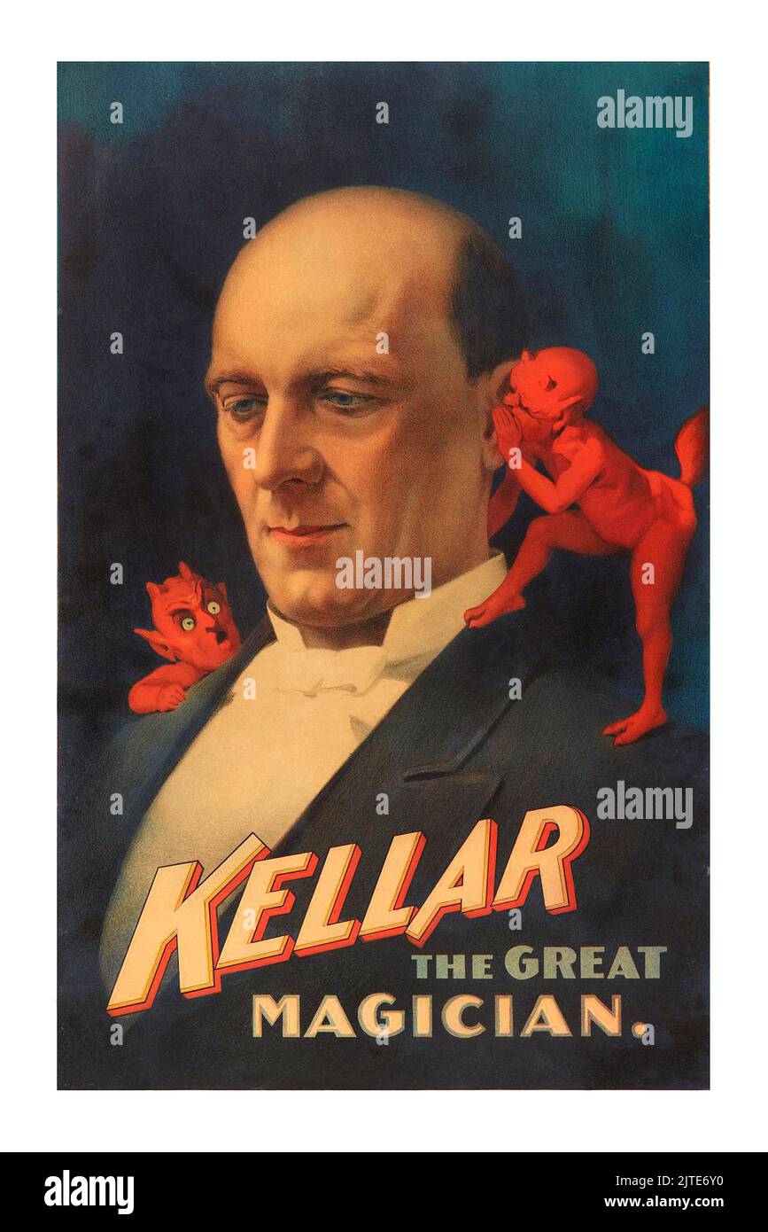 Vintage 1920s Magier Poster - Kellar. Harry Kellar, der große Magier Stockfoto