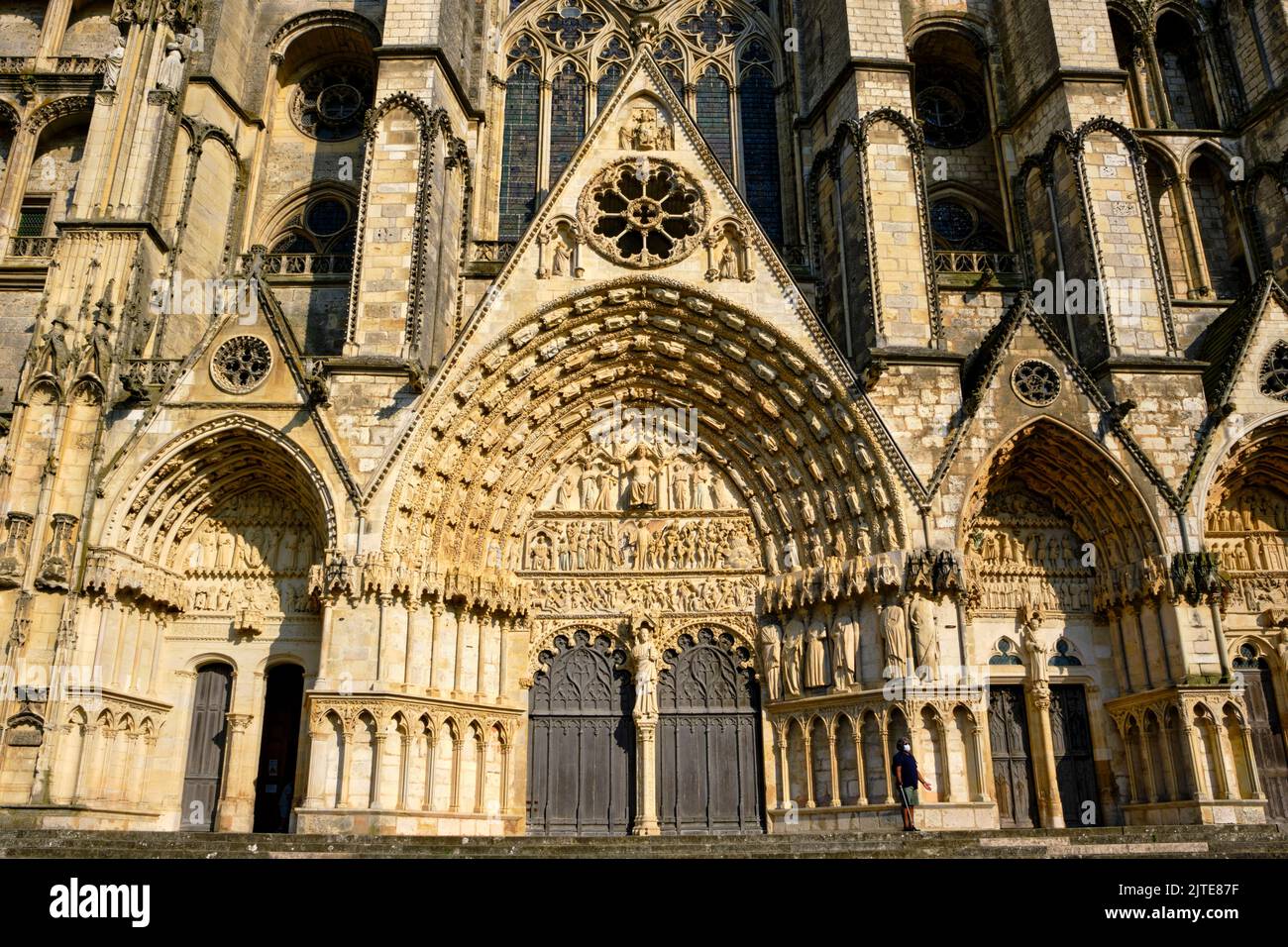 Cher (18), Frankreich, Bourges, Kathedrale St. Etienne, UNESCO-Welterbe, das jüngste Gericht, Westportal Stockfoto