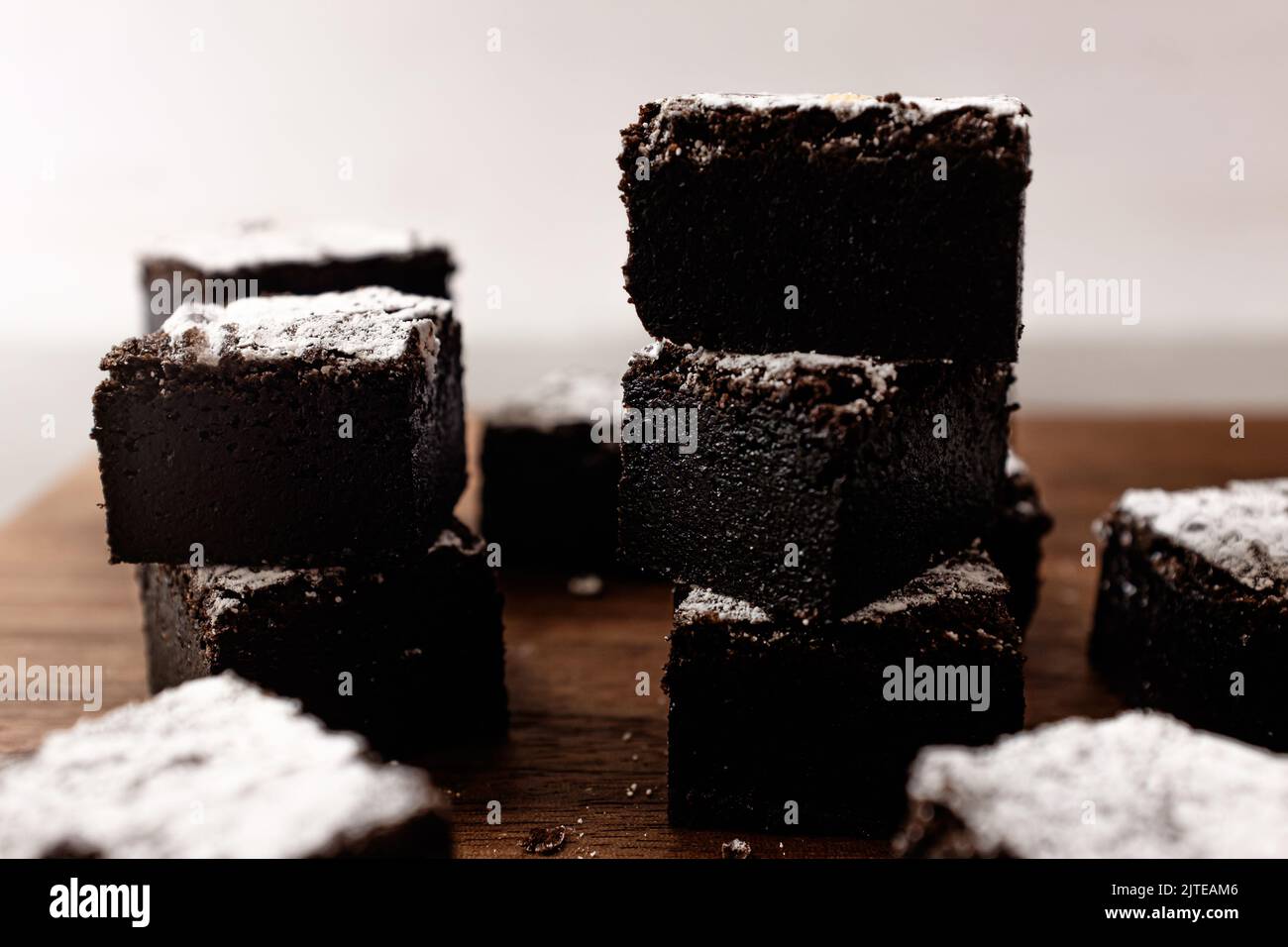 Süßer und süßer Schokoladen-Brownie Stockfoto