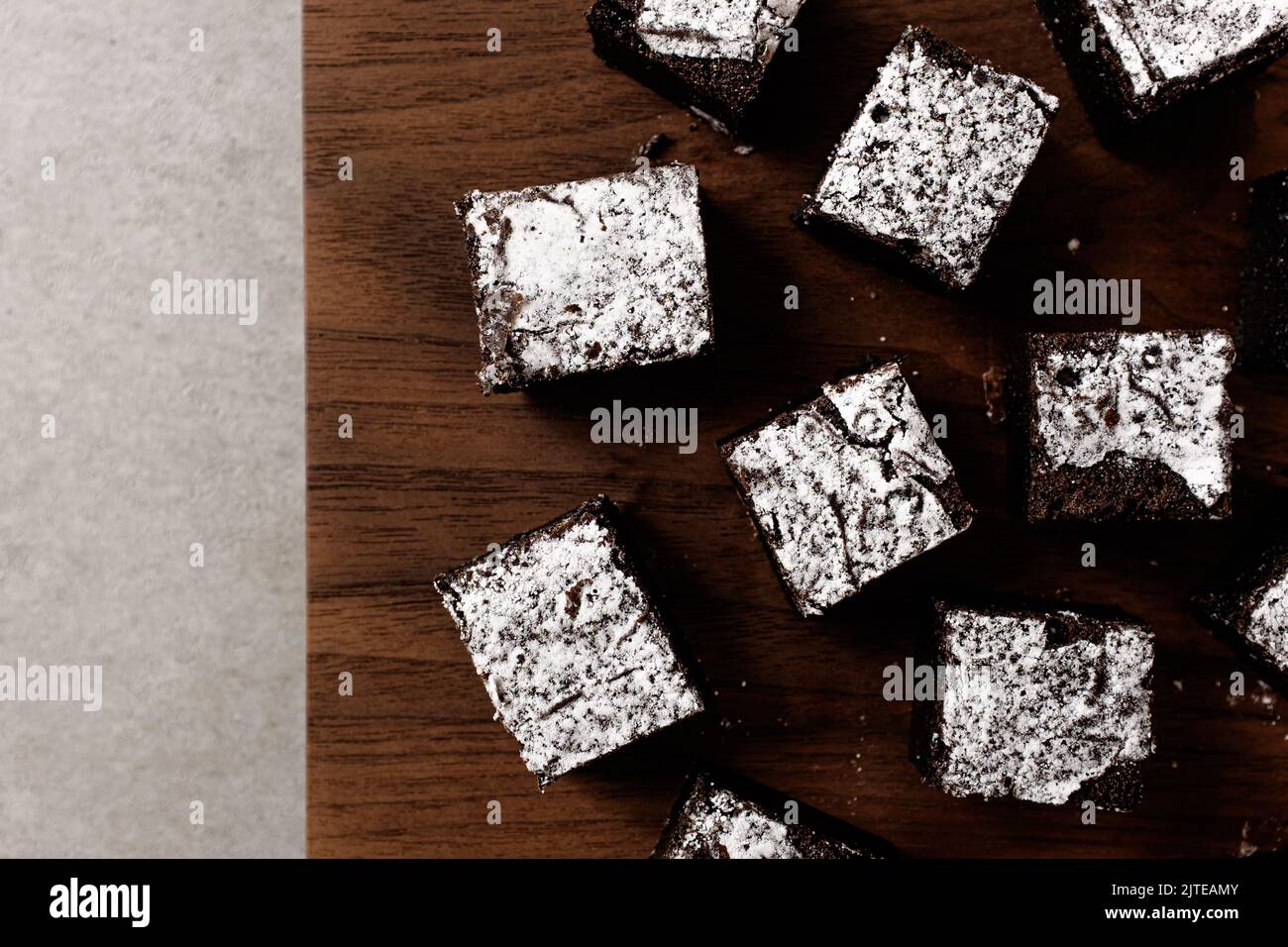 Süßer und süßer Schokoladen-Brownie Stockfoto