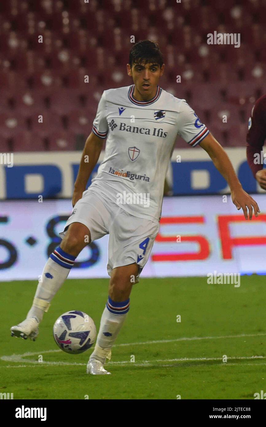 Salerno, Italien. 28. August 2022. Gonzalo Villar von UC Sampdoria während des Serie-A-Spiels zwischen US Salernitana 1919 und UC Sampdoria im Stadio Arechi (Bild: © Agostino Gemito/Pacific Press via ZUMA Press Wire) Stockfoto