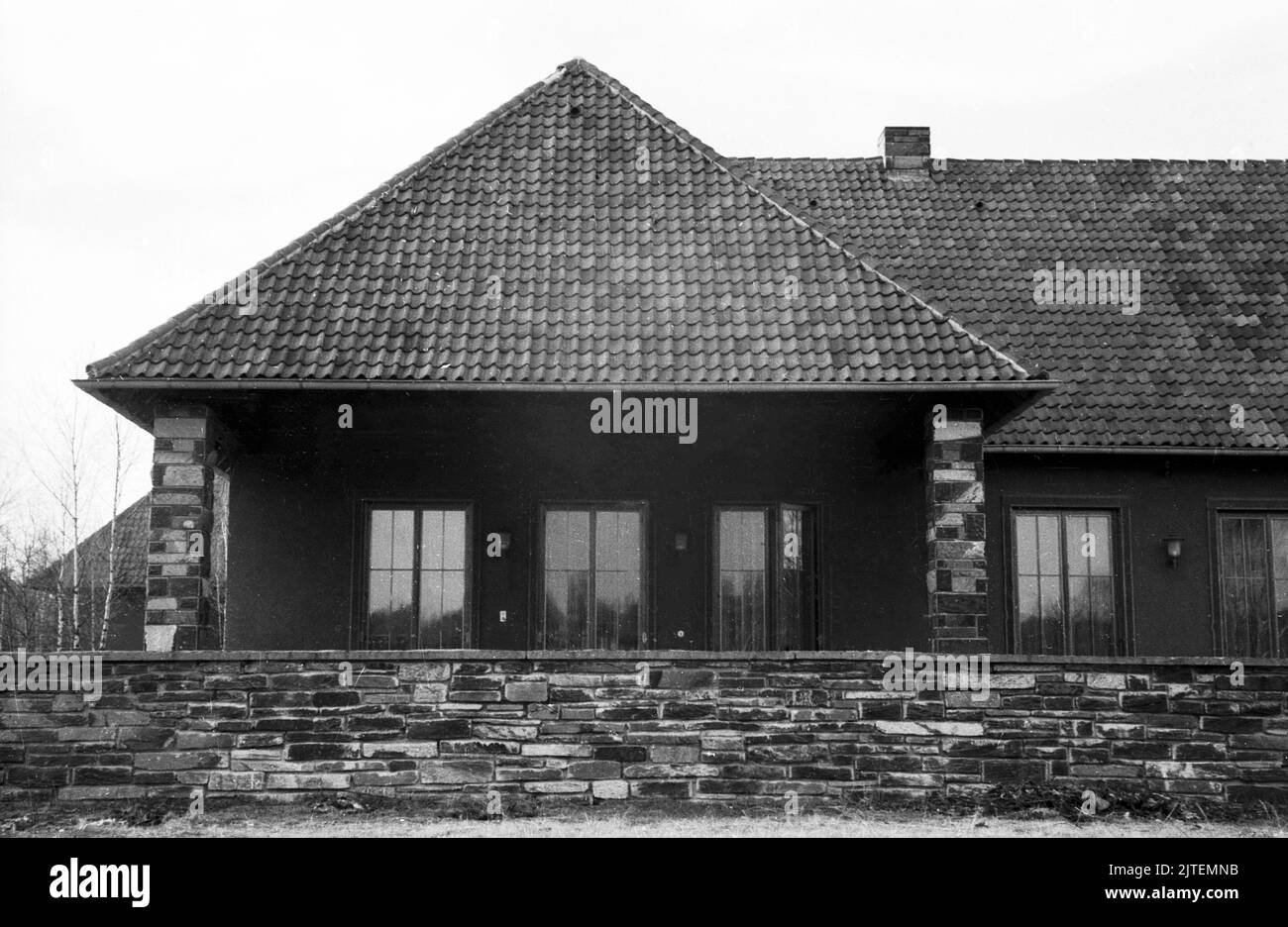 Der Landsitz und die Villa vom fruheren Propagandaminister Joseph Goebbels, das Geländige Bogensee bei Wandlitz, wird nun als Hochschule der FDJ genutzt, Nähe Berlin, Deutschland 1947. Stockfoto