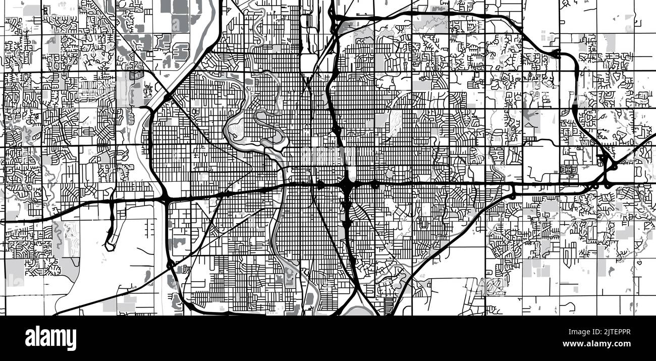 Stadtvektor Stadtplan von Wichita, Kansas , Vereinigte Staaten von Amerika Stock Vektor