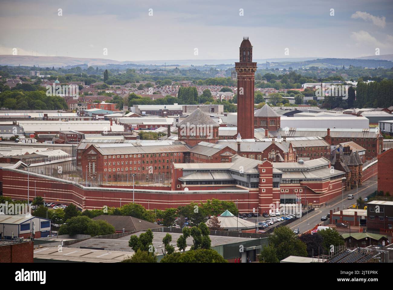 Her Majesty's Prison Service, HM Prison Manchester Kategorie-A-Männergefängnis, allgemein als Strangeways bezeichnet Stockfoto