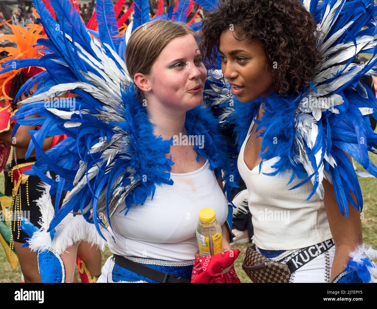 2022. August 29 - Großbritannien - Yorkshire - Leeds Westindischer Karneval - Vorbereitung auf die Parade im Potternewton Park Stockfoto