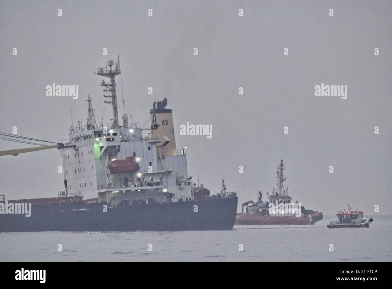 Massengutfrachter sinkt vor der Ostküste, Gibraltar - 30.. August 2022 Stockfoto