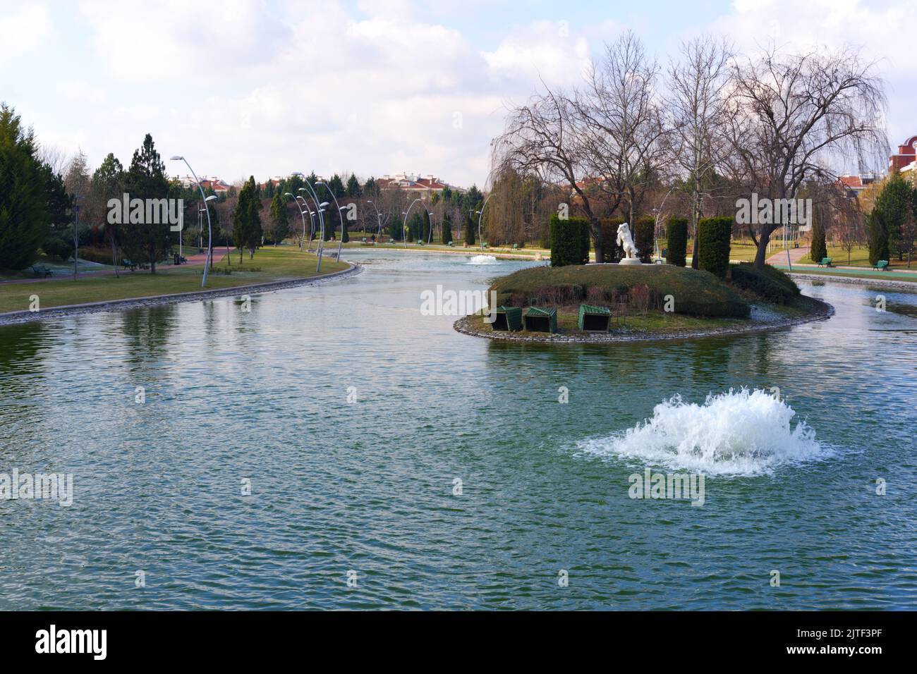 Kentpark Urban Waterside Park in Eskisehir Türkei Stockfoto