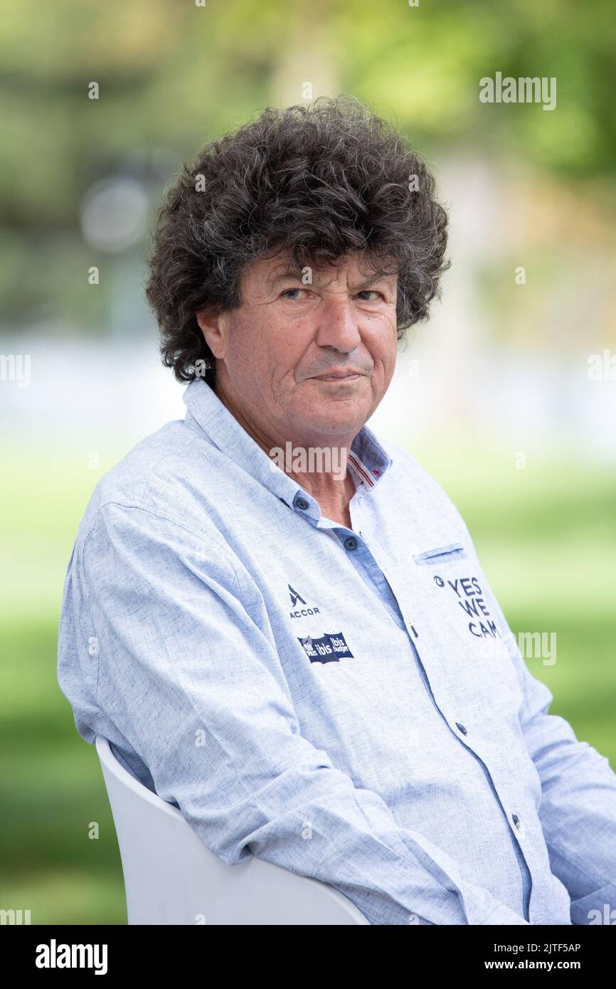 Paris, Frankreich, 30. August 2022. Der Matrose Jean Le Cam nimmt am 2022 30. August 2022 an einer Sitzung der französischen Arbeitgebervereinigung Medef auf der Rennbahn Hippodrome de Longchamp in Paris Teil. Foto von Raphael Lafargue/ABACAPRESS.COM Stockfoto