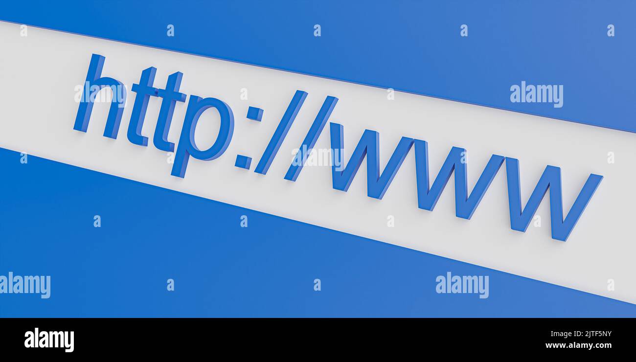 http www Internet-Adresse in der Suchleiste des Browsers. 3D Rendern Stockfoto