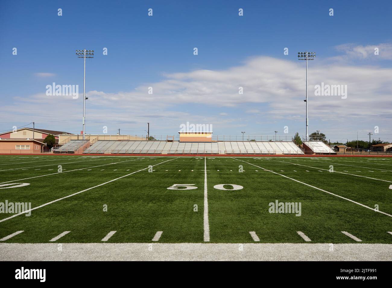 Leeres American Football Stadion Stockfoto