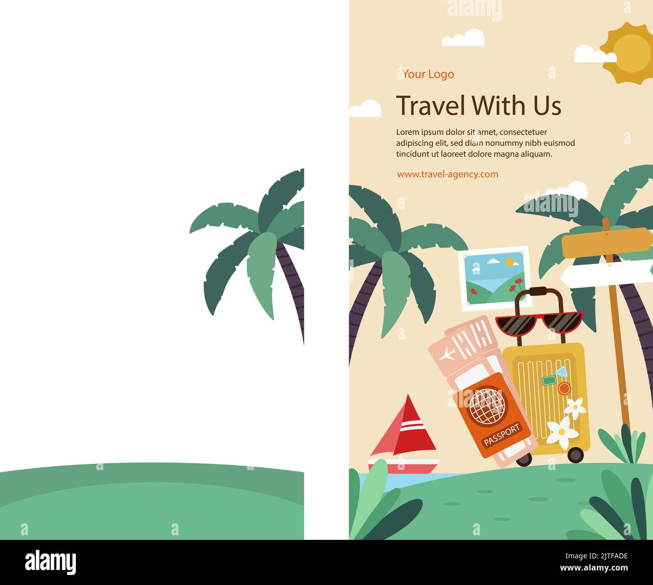 Handgezeichnete Beiträge von Reisebüros Vektor-Illustration Stock Vektor