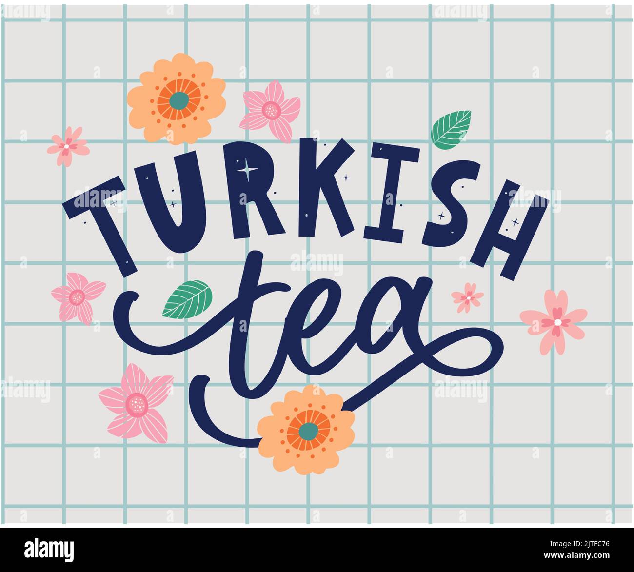 Türkische Traditionen der Teezeremonie. Teezeit. Dekorative Elemente für Ihr Design. Vektor-Illustration mit orientalischen Tasse Stock Vektor