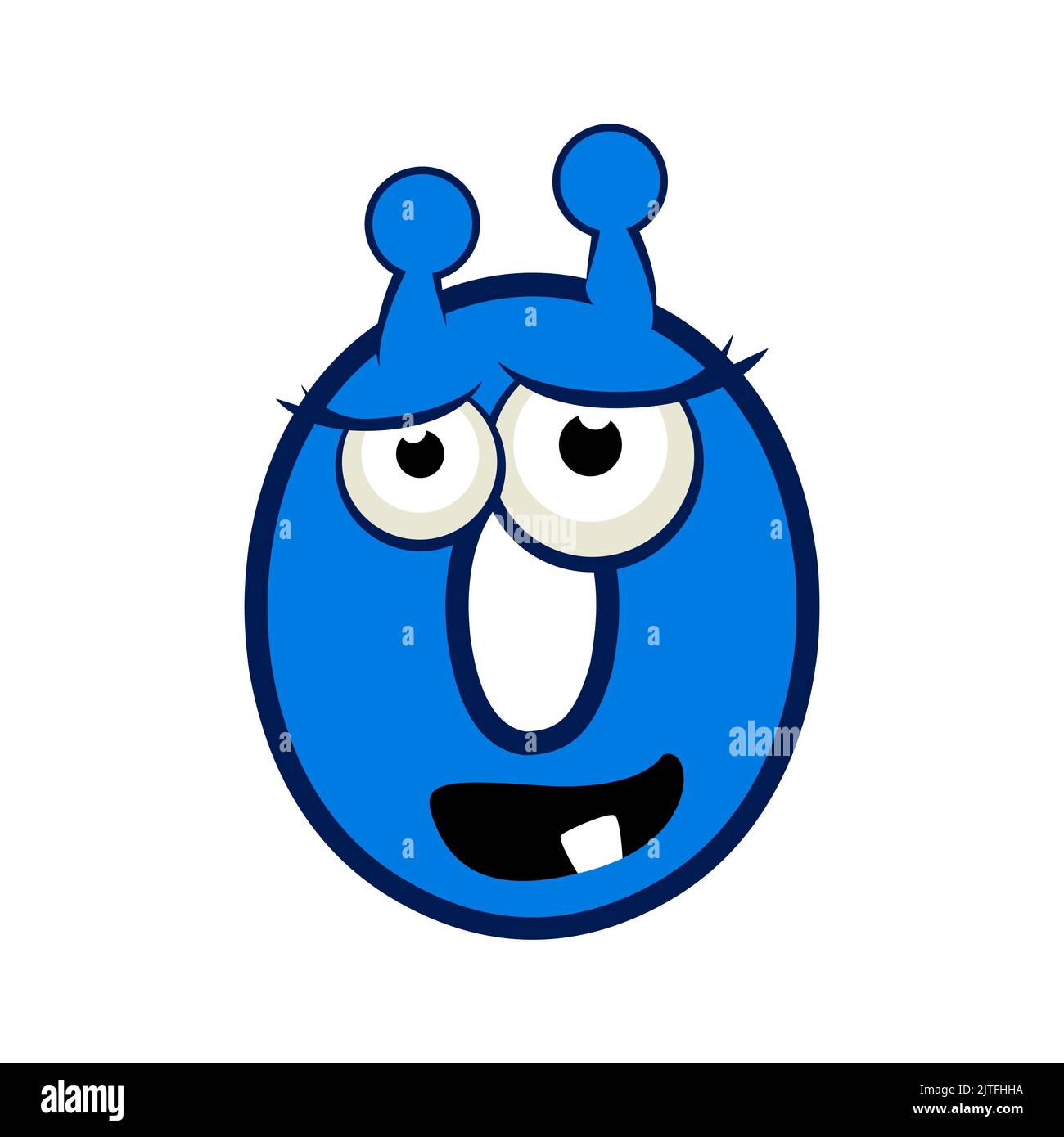 Cartoon-Charakter Nummer Null Monster, Vektor-numerische 0. Stock Vektor