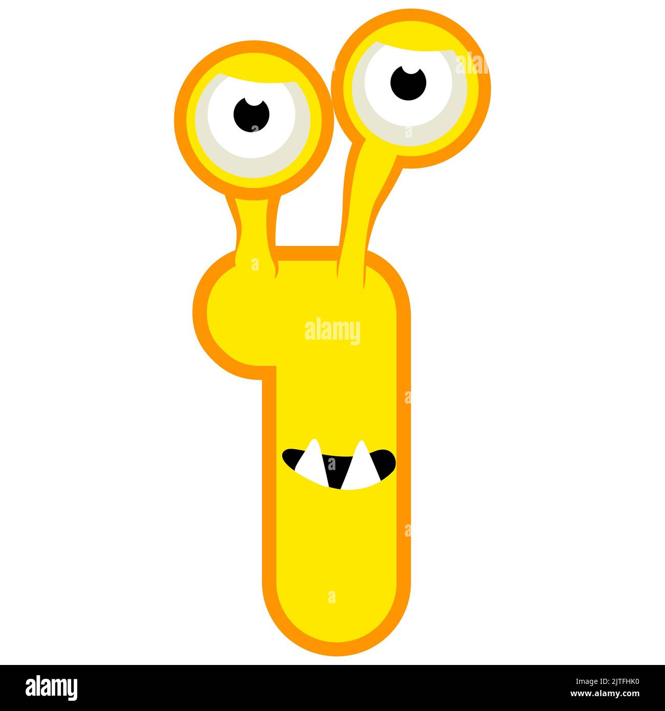 Cartoon-Charakter Nummer eins Monster, Vektor numerisch 1. Stock Vektor