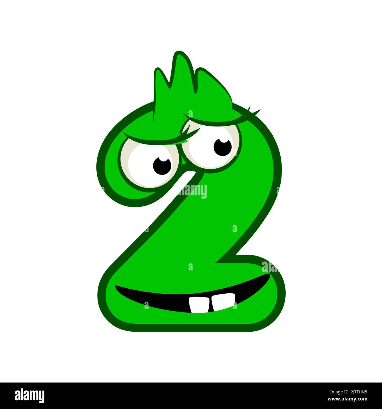 Cartoon Charakter Nummer zwei Monster, Vektor-numerische 2. Stock Vektor