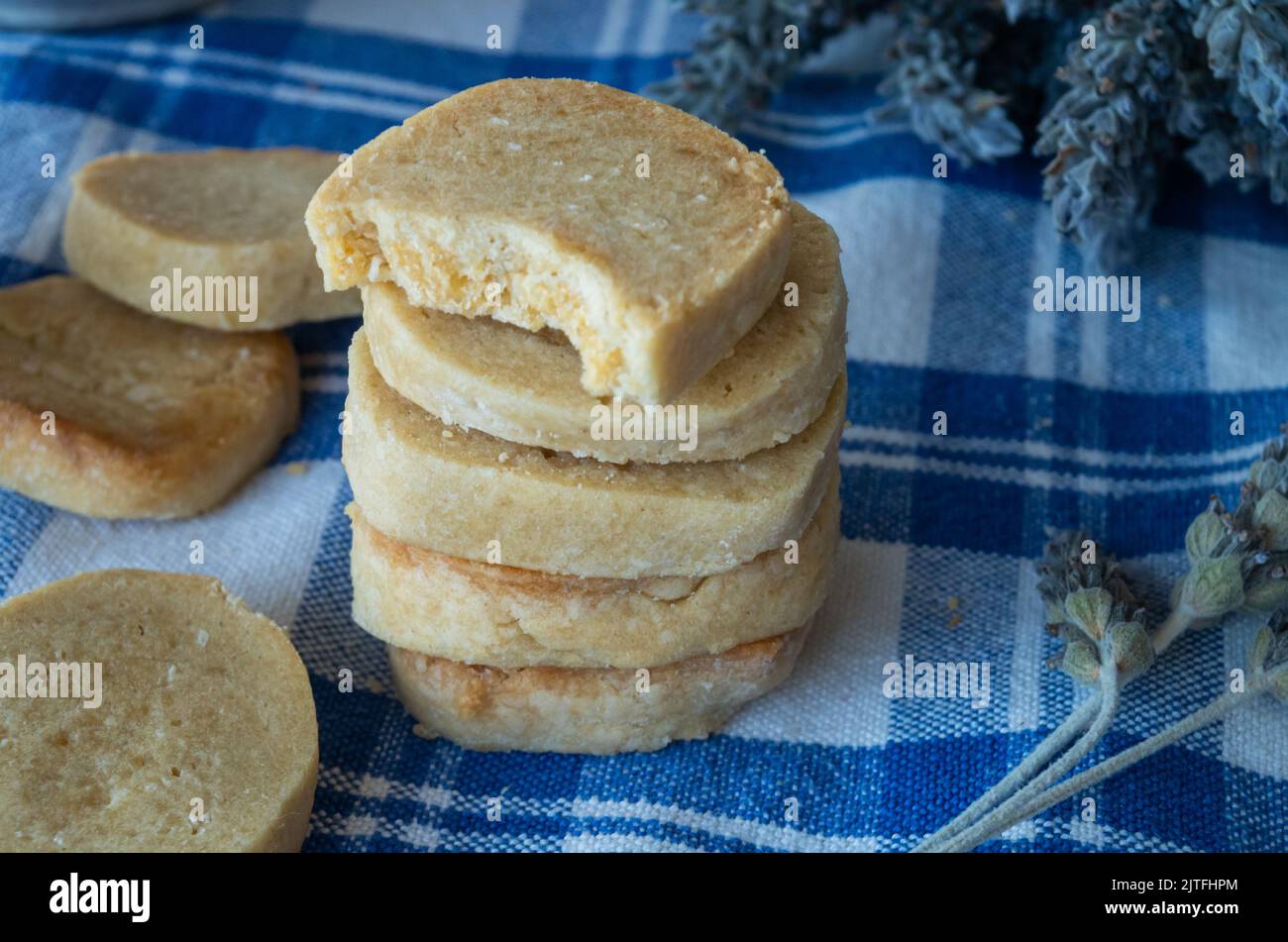 Glutenfreie Kekse mit Reismehl Stockfoto