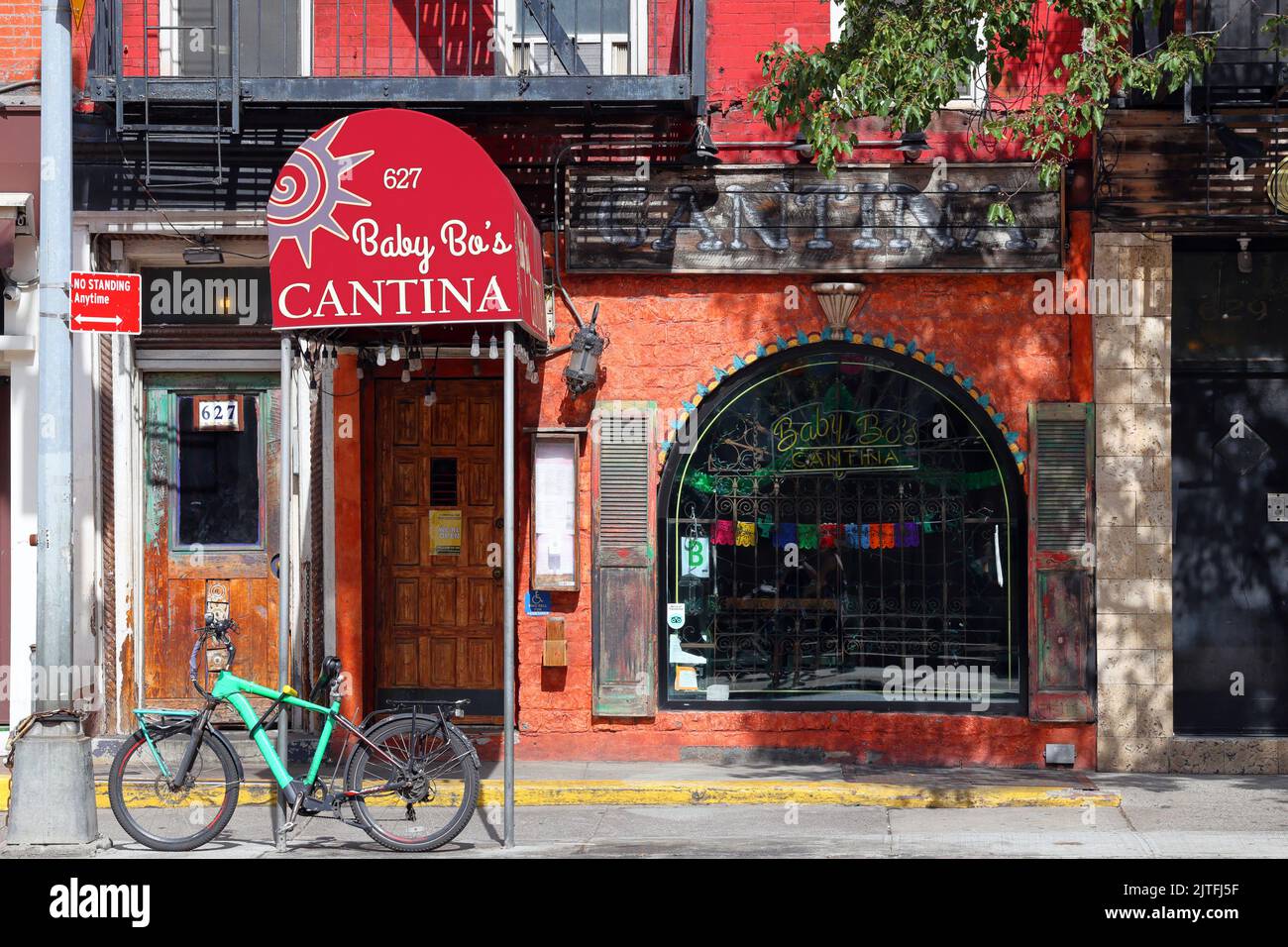 Baby Bo's Cantina, 627 2. Ave, New York, NYC Schaufensterfoto eines mexikanischen Restaurants im Murray Hill-Viertel in Manhattan. Stockfoto