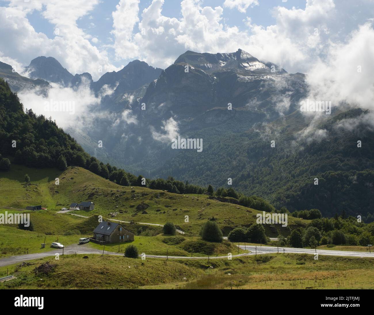 Hütten am col Somport Pyrenees in Frankreich Stockfoto