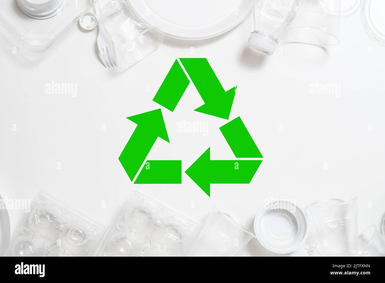 Ökologie Abfallwirtschaft Recycling Kunststoff entsorgen Stockfoto