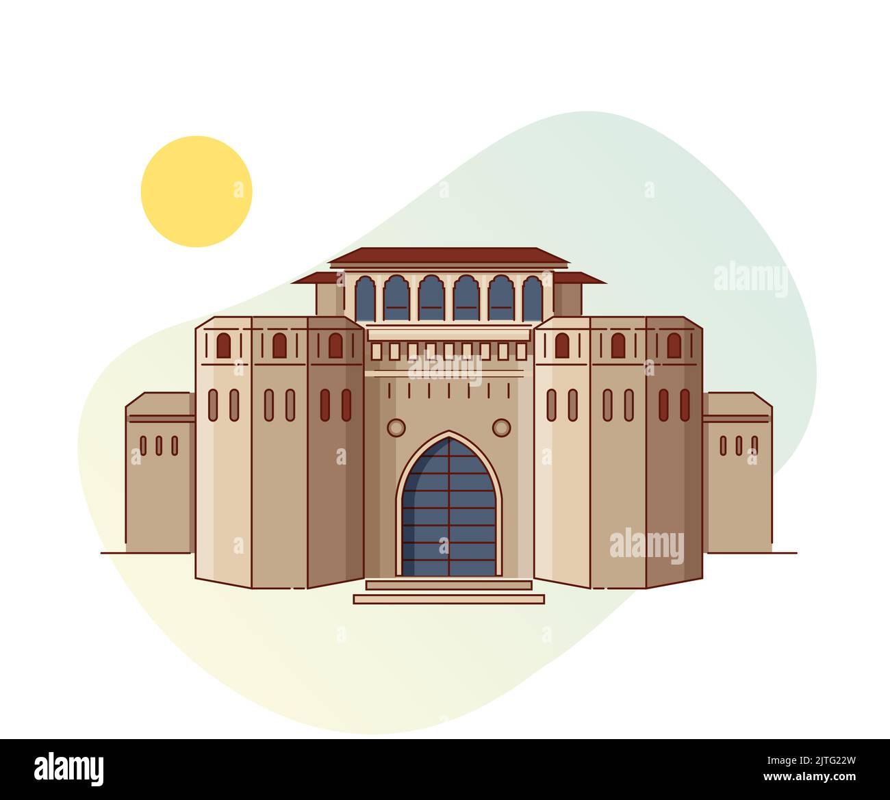 Historische Ikone Pune City - Shaniwar Wada Ikone Illustration als EPS 10 Datei Stock Vektor