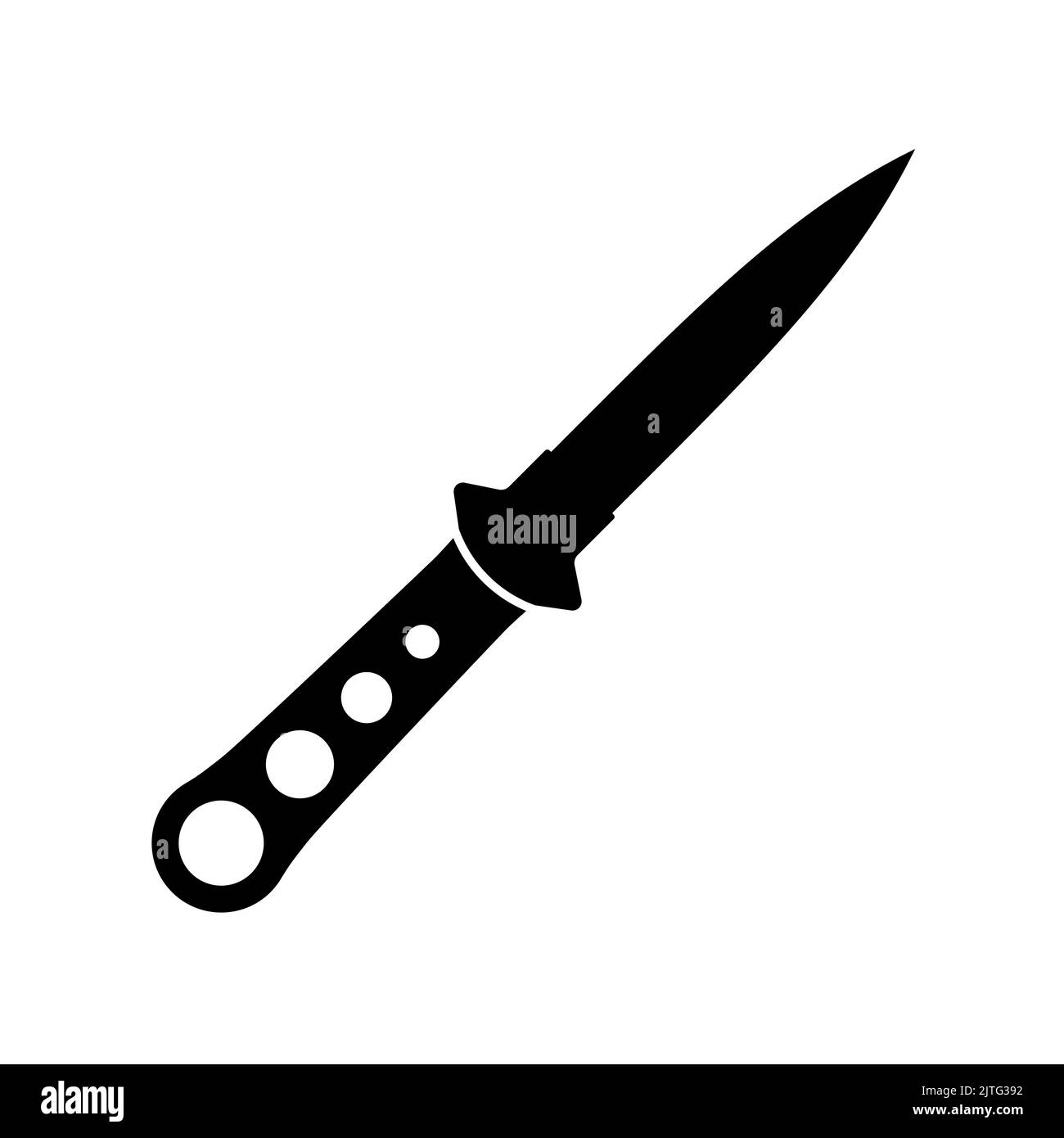 Messer-Symbol. Schwarzes Messer-Symbol. Vektorgrafik. Stock Vektor