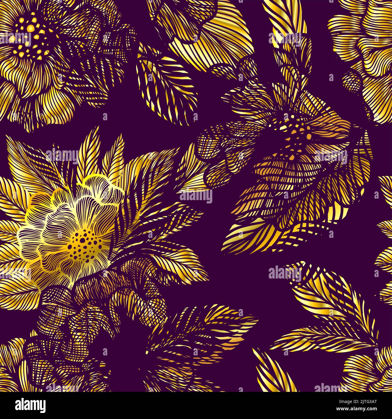 Ginkgo Blätter nahtlose Muster Vektor botanische Illustration Blumenhintergrund Luxus elegantes Muster Stock Vektor