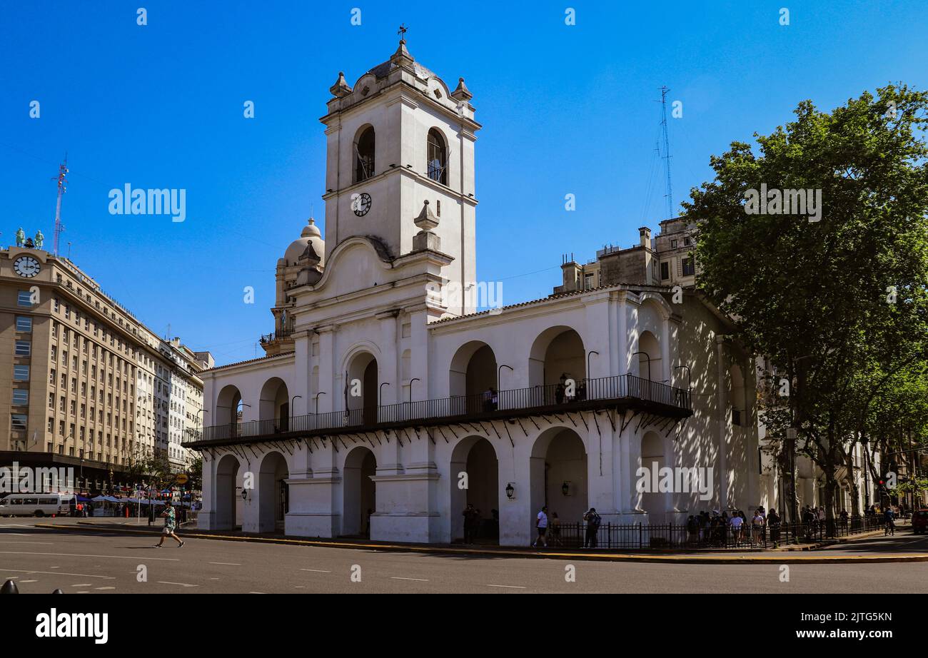 Cabildo de Buenos Aires, Gebäude des ersten Regierungssitzes Stockfoto