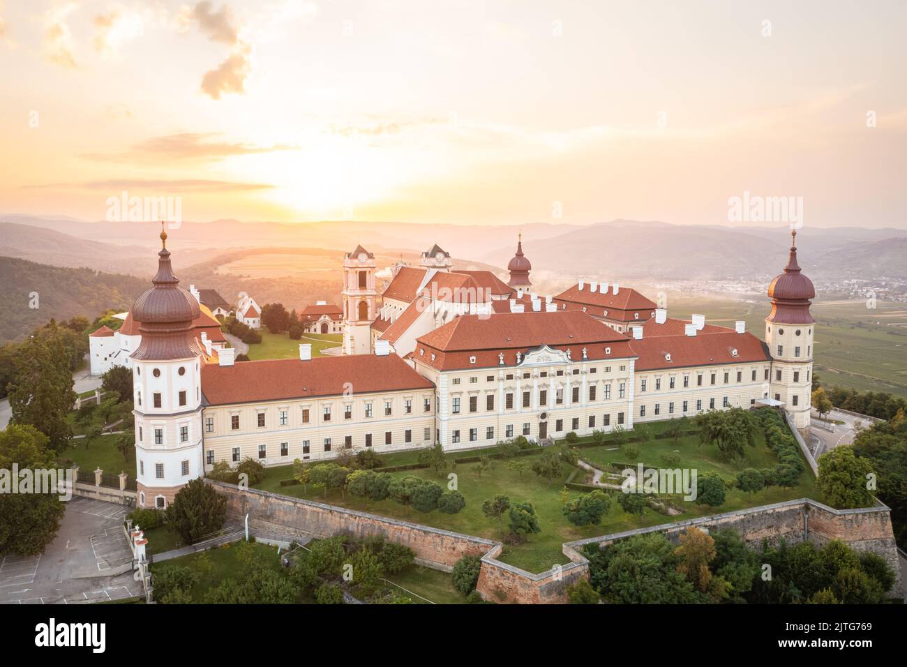 Kloster Göttweig in Wachau. Schönes Wahrzeichen in Niederösterreich, Europa im Sommer. Stockfoto