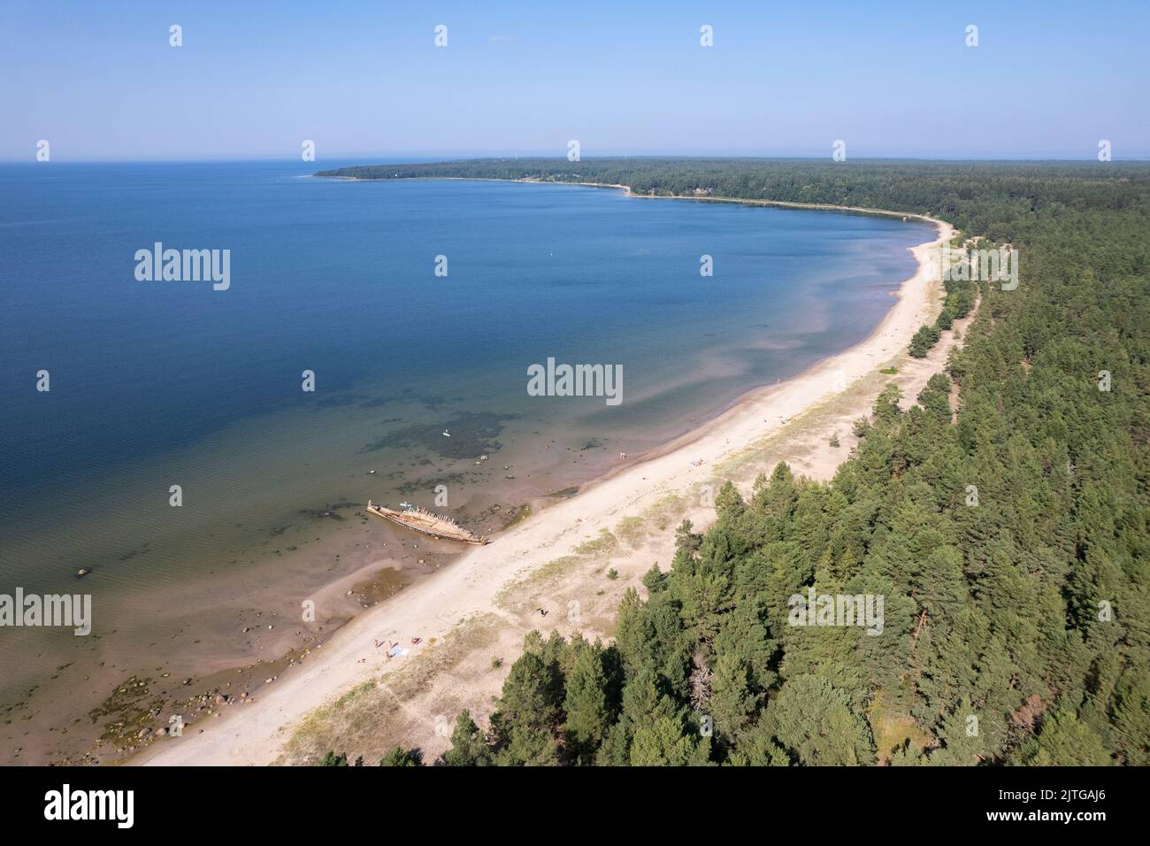 Ostseeküste von oben in Estland Stockfoto