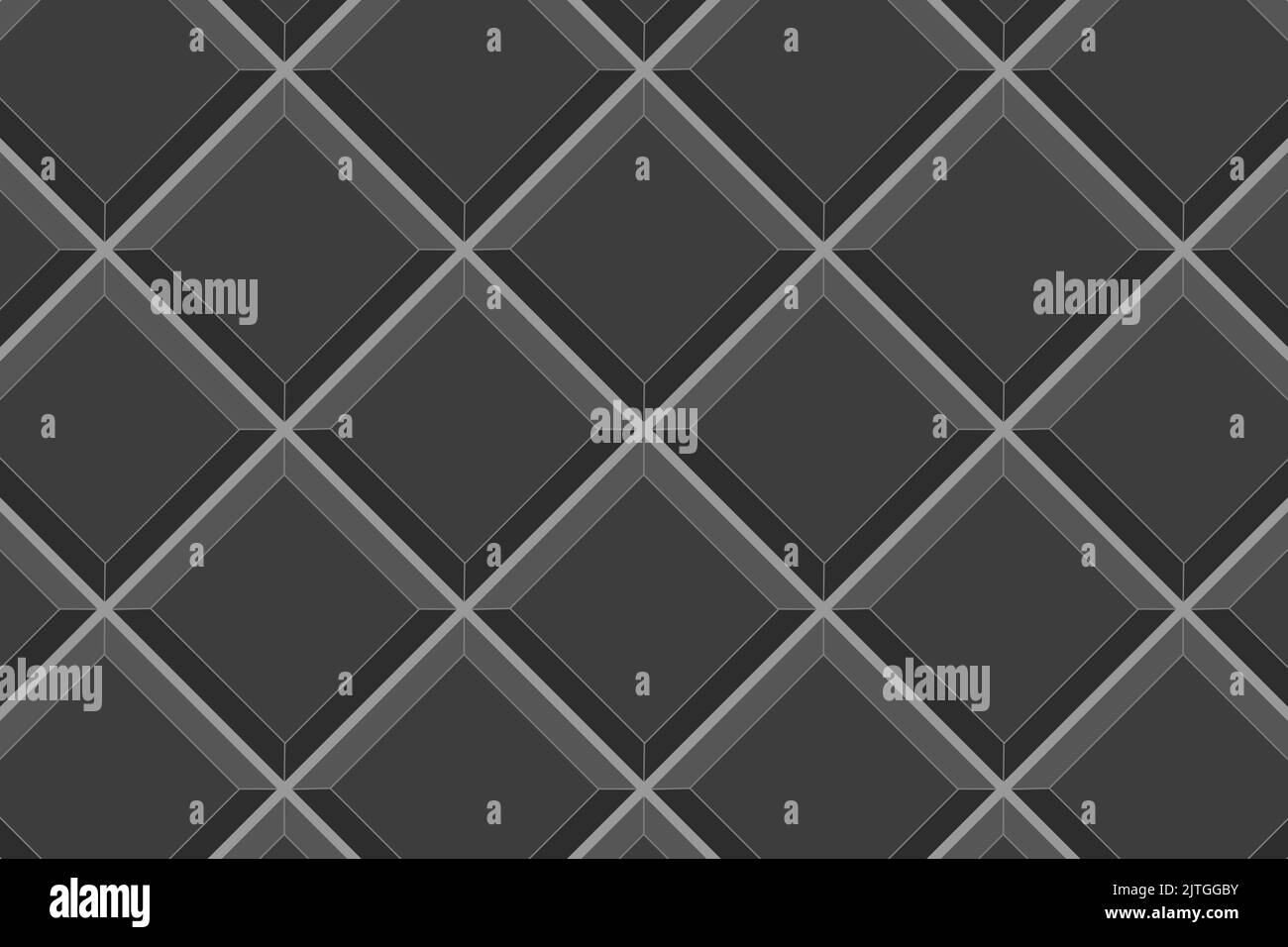 Schwarze quadratische Kachel diagonal nahtloses Muster. Küche backsplash Hintergrund. Badezimmer oder Toilette Keramik Wand oder Boden Diamantmosaik. Mosaikstruktur für den Innen- oder Außenbereich. Vektorgrafik flach Stock Vektor