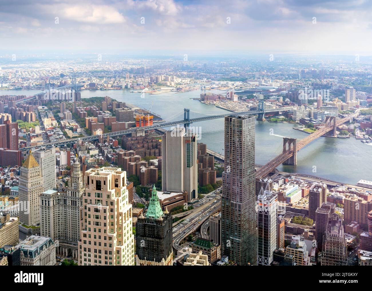 Luftaufnahme der Skyline von Manhatten, New York City, Nordamerika, USA Stockfoto