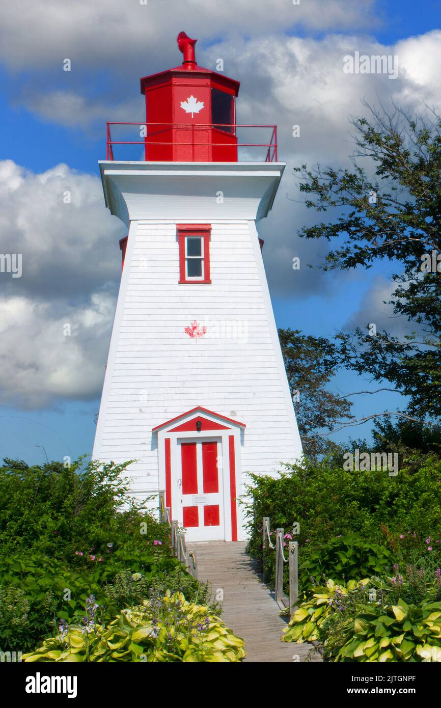 Victoria Seaport Lighthouse auf Prince Edward Island, Kanada, Prince Edward Island Stockfoto