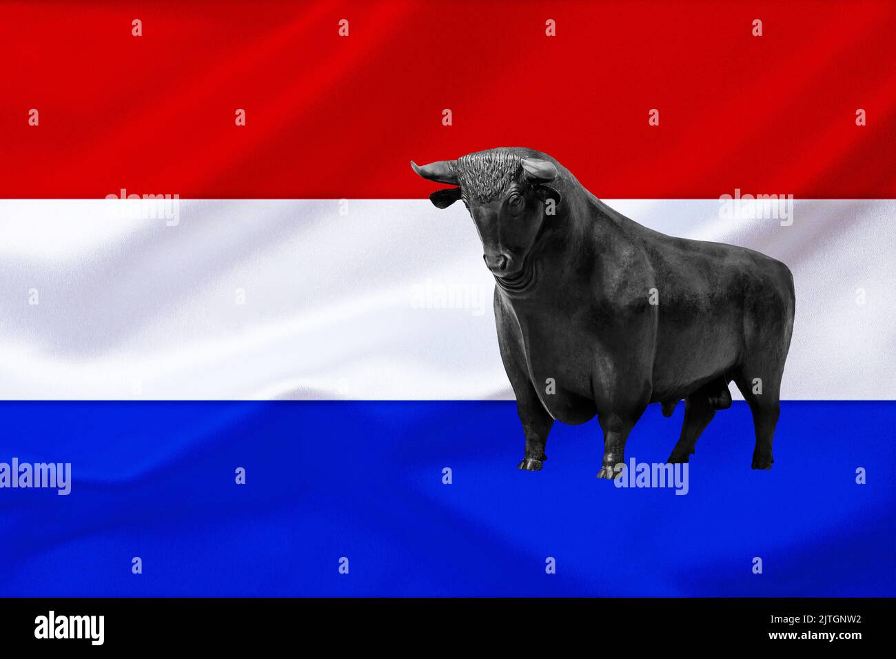 Flagge der Niederlande, Hausse - steigende Preise in den Niederlanden, Niederlande Stockfoto