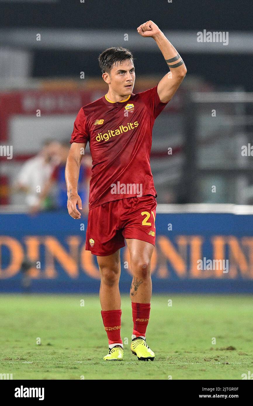 Rom, Italien, 30 AUG, 2022 Paulo Dybala von AS Roma jubiliert nach dem Tor 1-0 in der 18.-minütigen beim Fußballspiel Roma vs Monza Serie A 2022-2023 Credit:Roberto Ramaccia/Alamy Live News Stockfoto